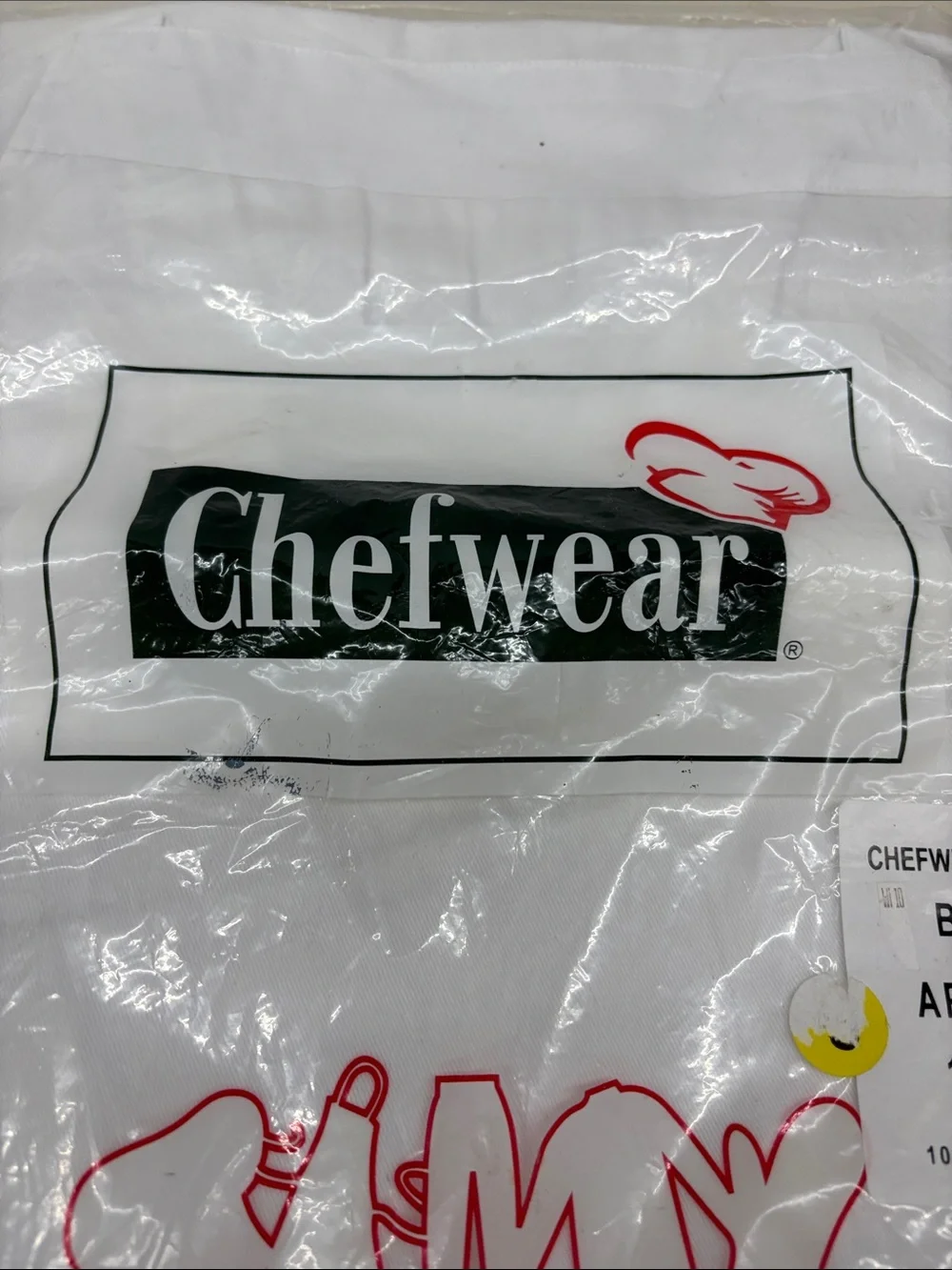 NWT Chefwear White Cotton Long Waist Bistro Apron